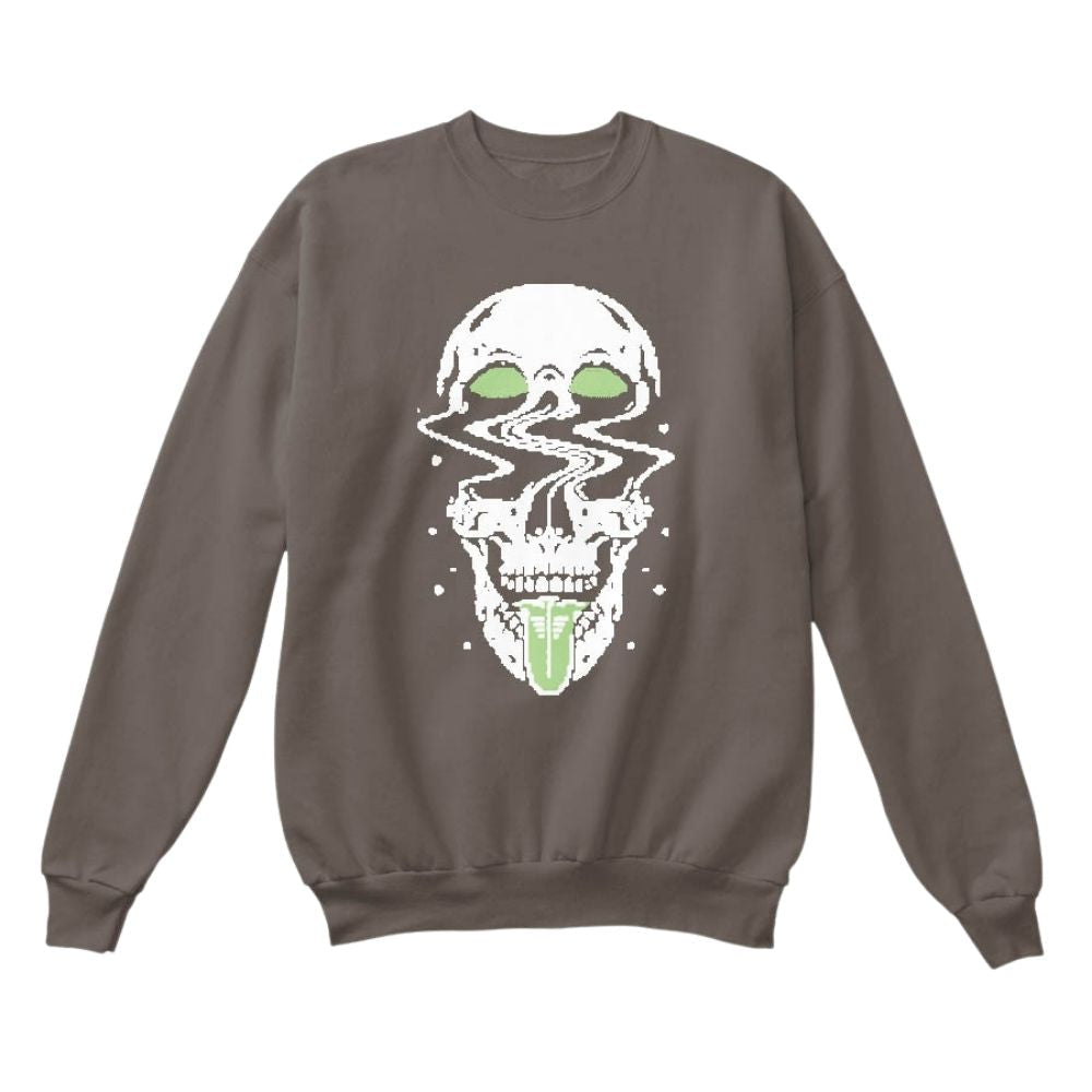 trippy skull grey sweatshirt